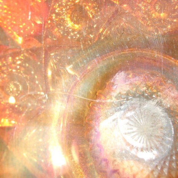 H-379 IMPERIAL STAR AND FILE HANDLED BOWL ORANGE CARNIVAL GLASS - Picture 8 of 13